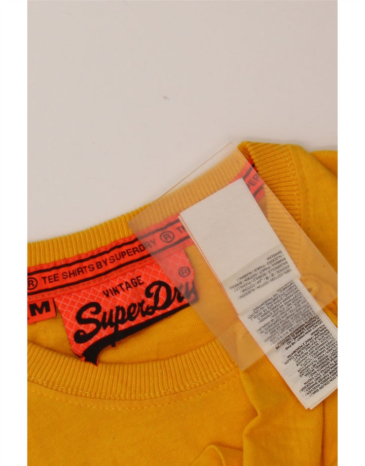 Superdry Mens Graphic T-Shirt Top Medium Yellow Cotton
