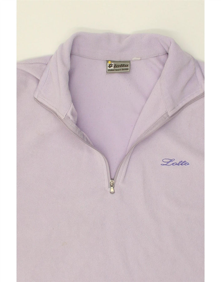 LOTTO Womens Zip Neck Fleece Jumper UK 14 Medium Purple Polyester Vintage Lotto and Second-Hand Lotto from Messina Hembry 