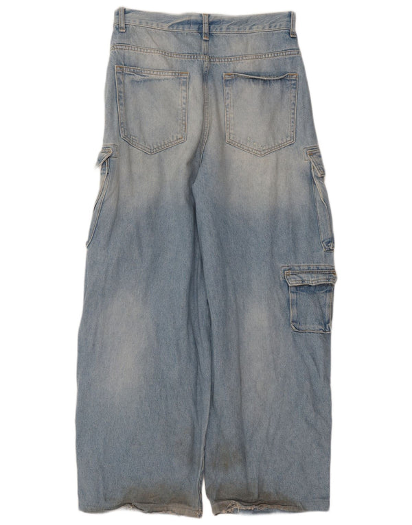 Zara Mens Cargo Wide Leg Jeans EU 40 Medium W31 L29 Blue