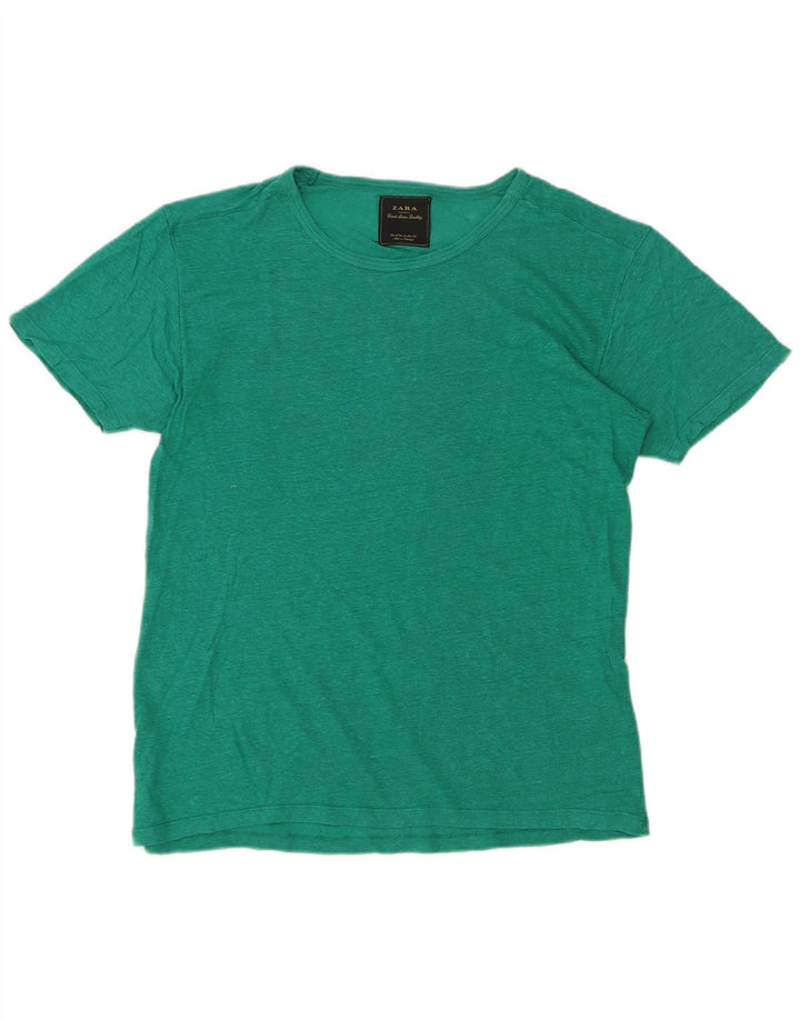 Zara Mens T-Shirt Top Small Green