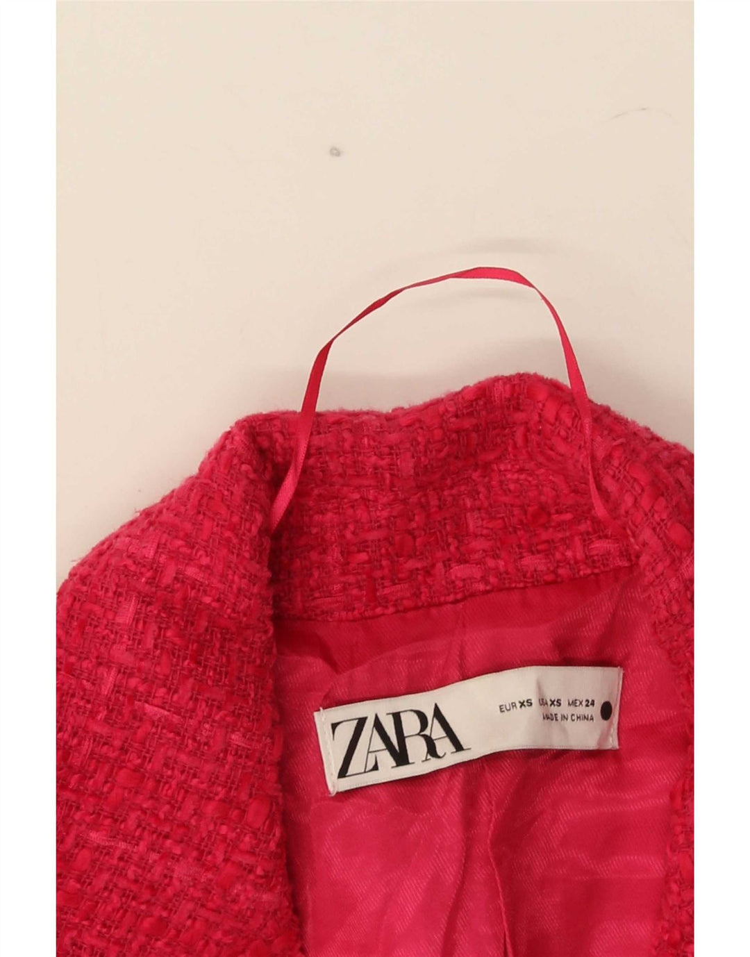 Zweireihiger Blazer für Damen von Zara, Gr. 6, XS, rosa kariert