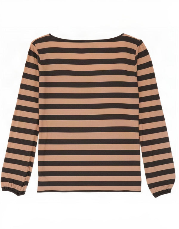 Massimo Dutti Haut à manches longues pour femme UK 10 Petite viscose rayée rose