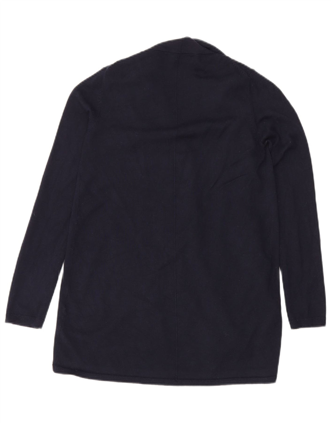 ZARA Womens Longline Open Cardigan Sweater UK 12 Medium Navy Blue