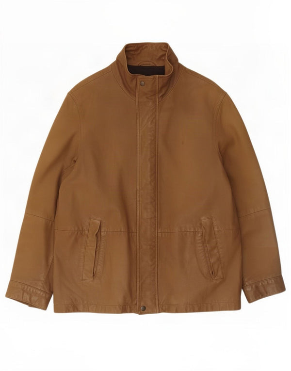 Jaqueta de couro masculina Timberland UK 36 pequena marrom