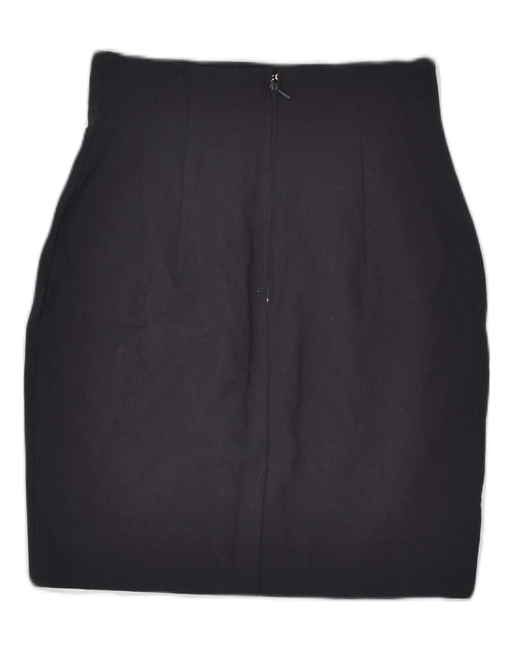 SISLEY Womens High Waist Pencil Skirt W26 Small Black Polyester | Vintage Sisley | Thrift | Second-Hand Sisley | Used Clothing | Messina Hembry 