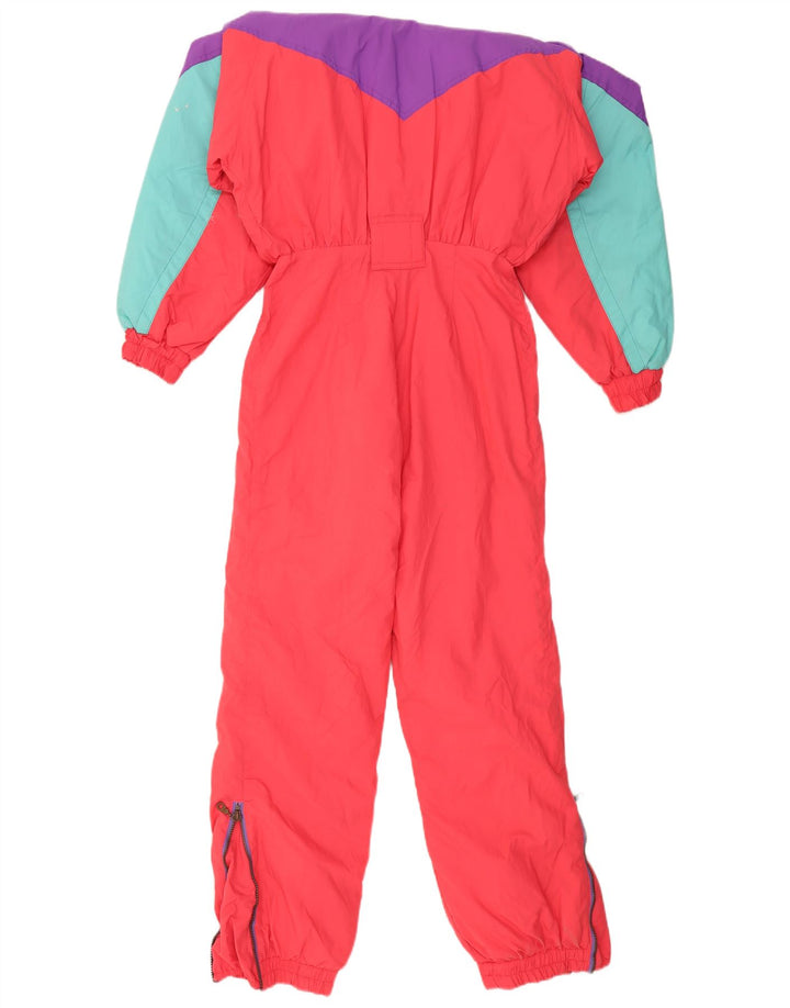 Tuta da sci vintage da donna IT 42 Medium multicolore Colourblock