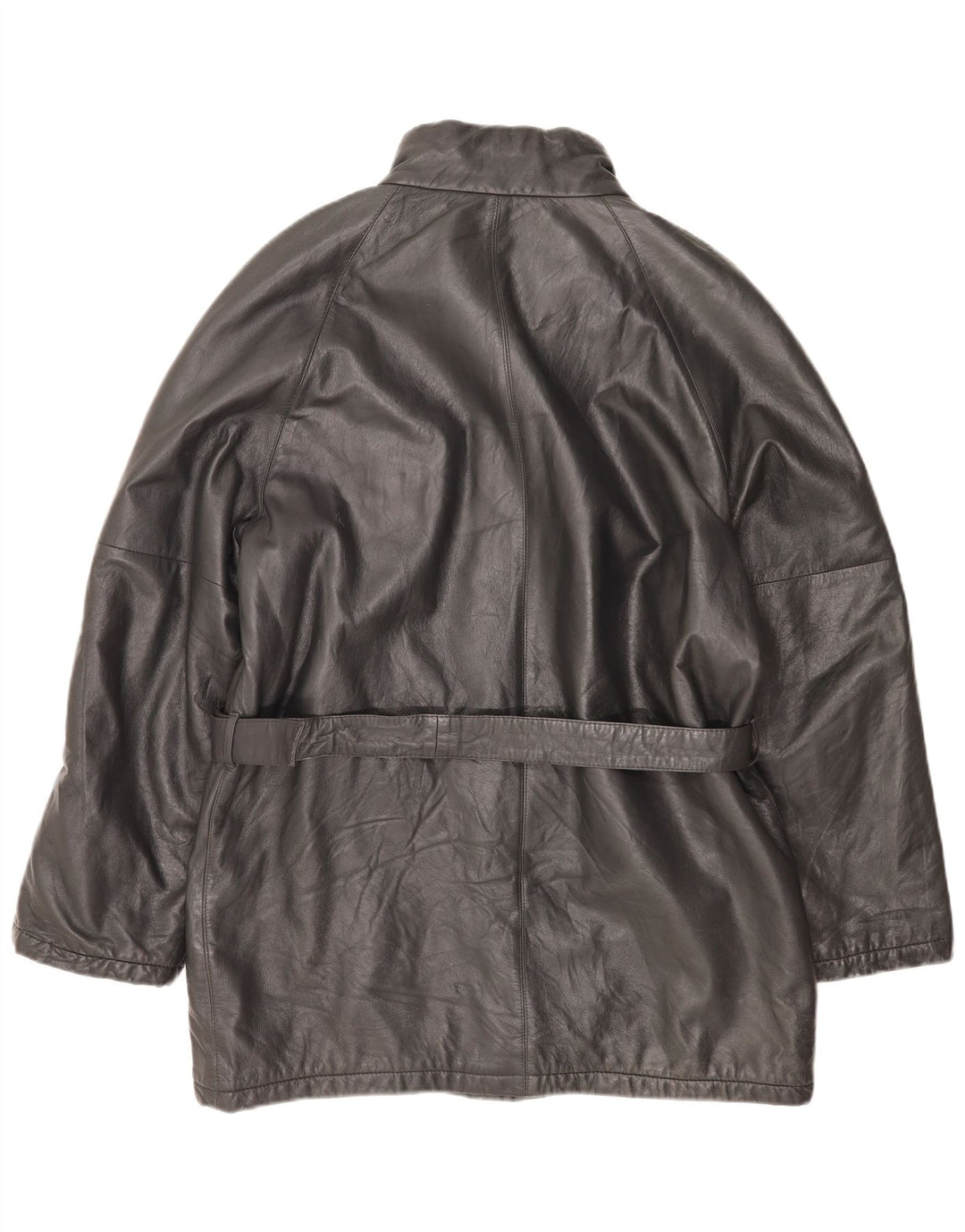 VINTAGE Mens Leather Jacket IT 54 2XL Black Leather