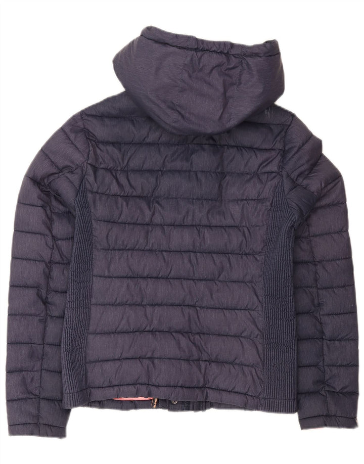 Superdry Wattierte Jacke mit Kapuze für Damen, UK 14, Größe L, Marineblau, Polyester