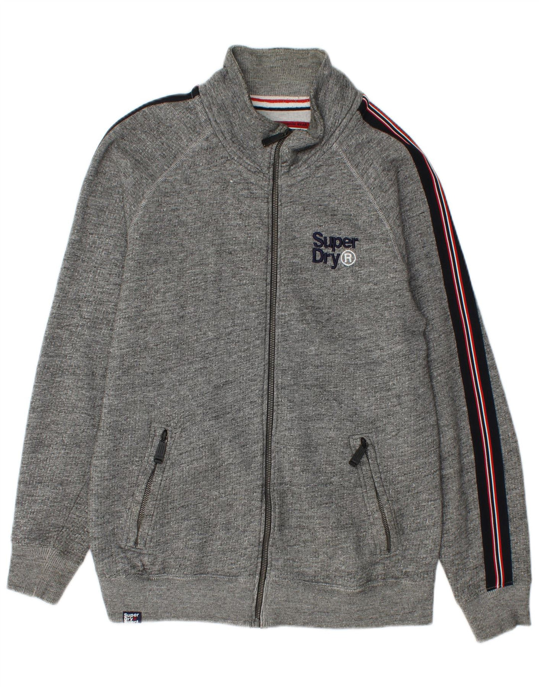 SUPERDRY Træningsdragt til mænd Topjakke Medium Grå Colourblock Bomuld
