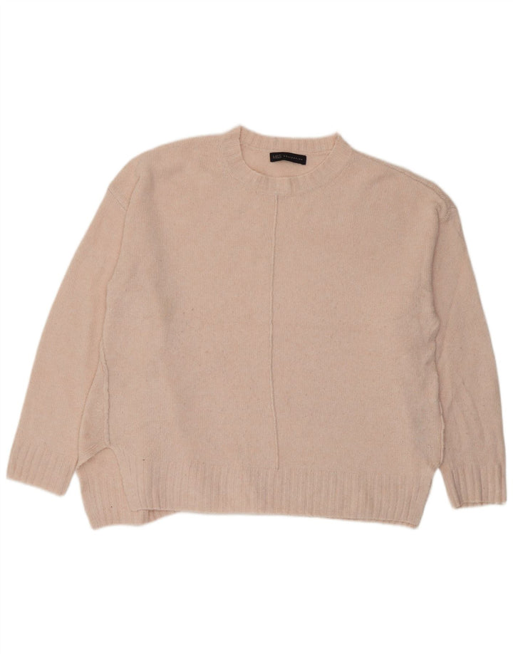 Marks & Spencer Womens Oversized Crew Neck Jumper Sweater UK 16 Large Pink