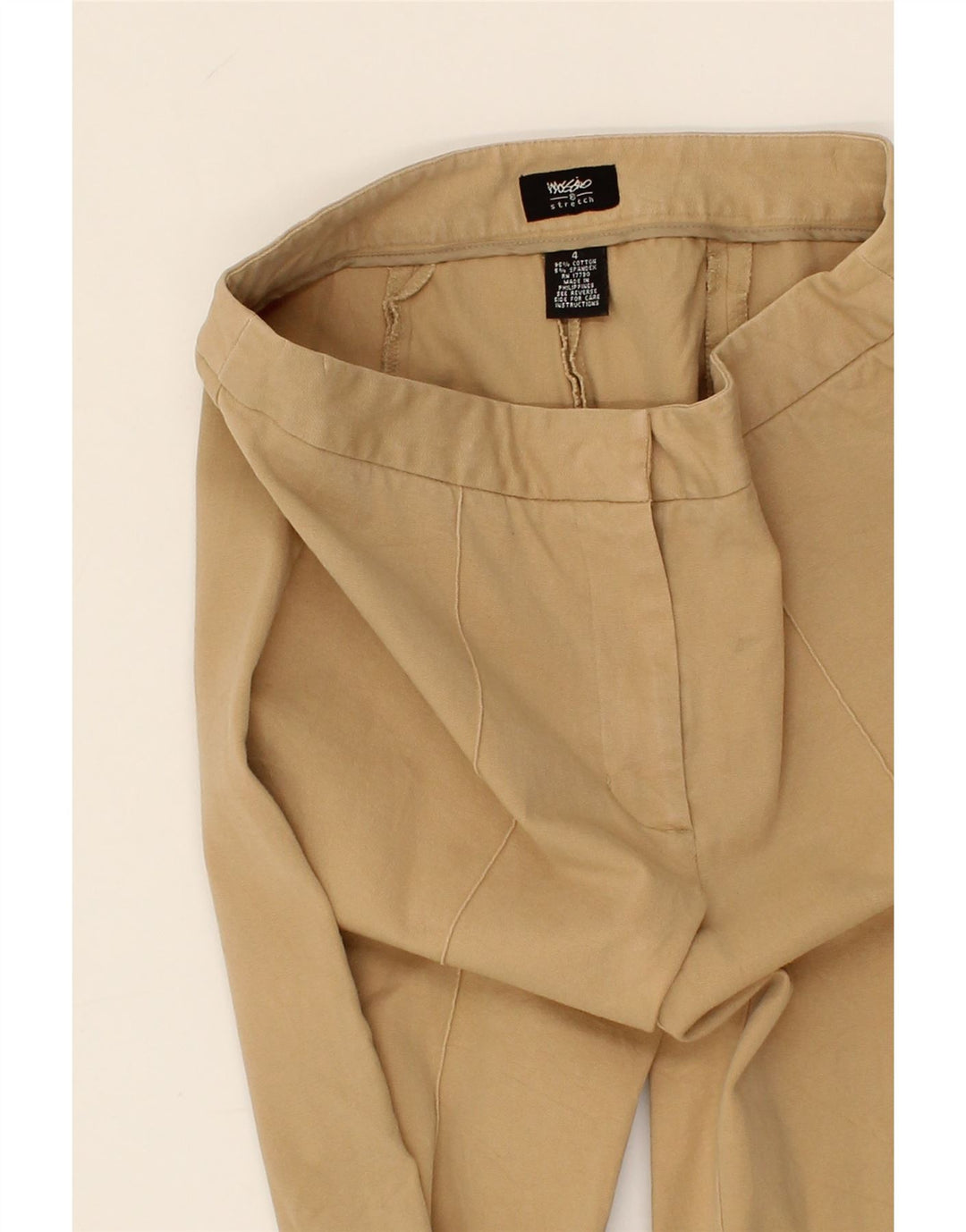 MOSSIMO Womens Bootcut Casual Trousers US 4 Small W27 L26 Beige Cotton Vintage Mossimo and Second-Hand Mossimo from Messina Hembry 