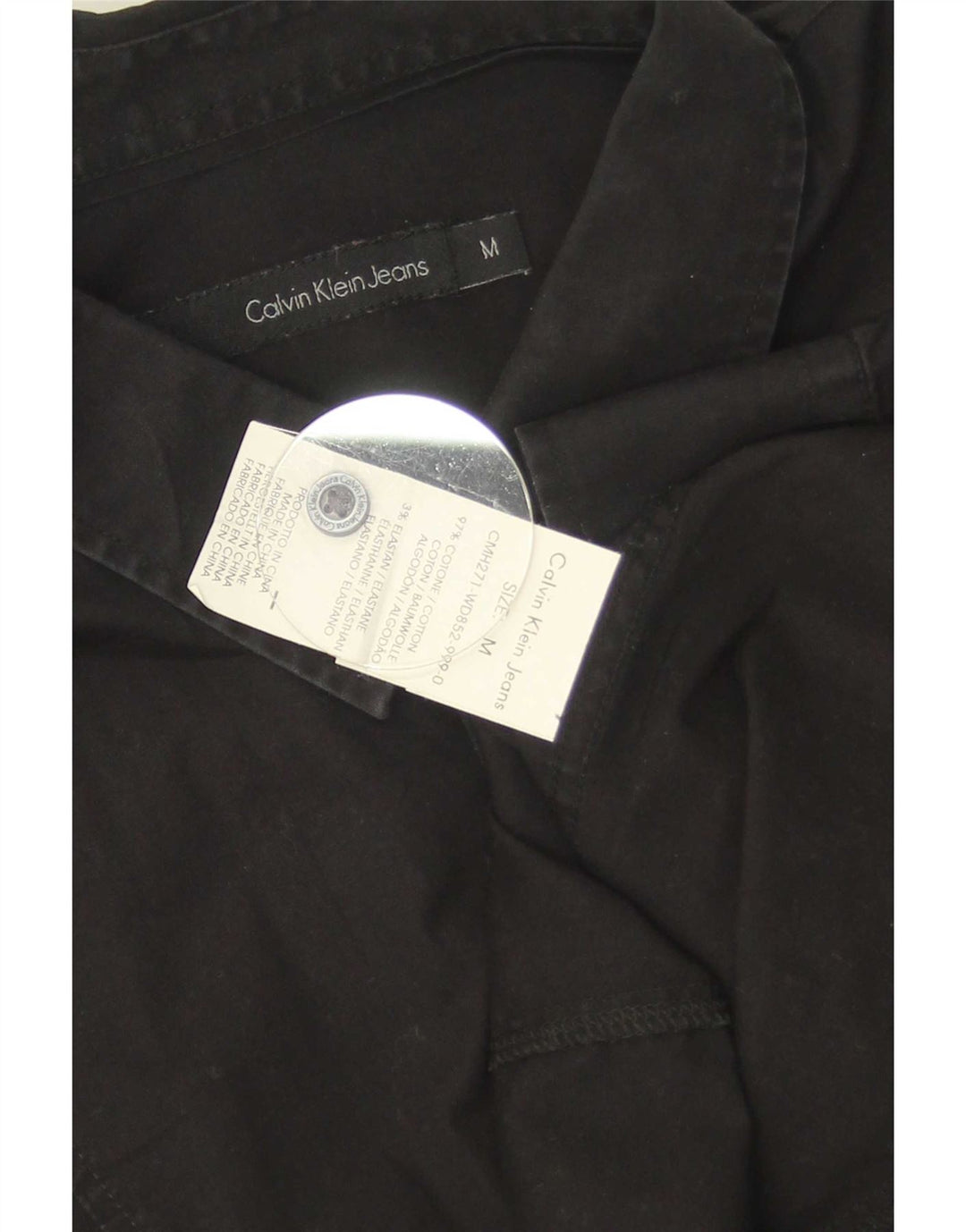Calvin Klein Jeans Mens Shirt Medium Black Cotton