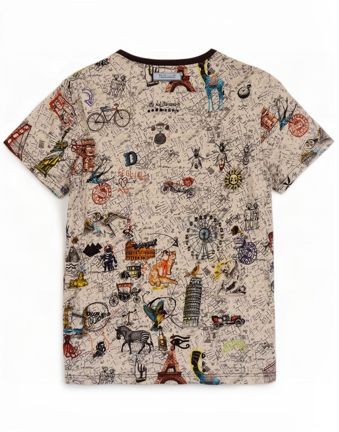 Desigual Herre grafisk T-shirt Top Stor flerfarvet bomuld