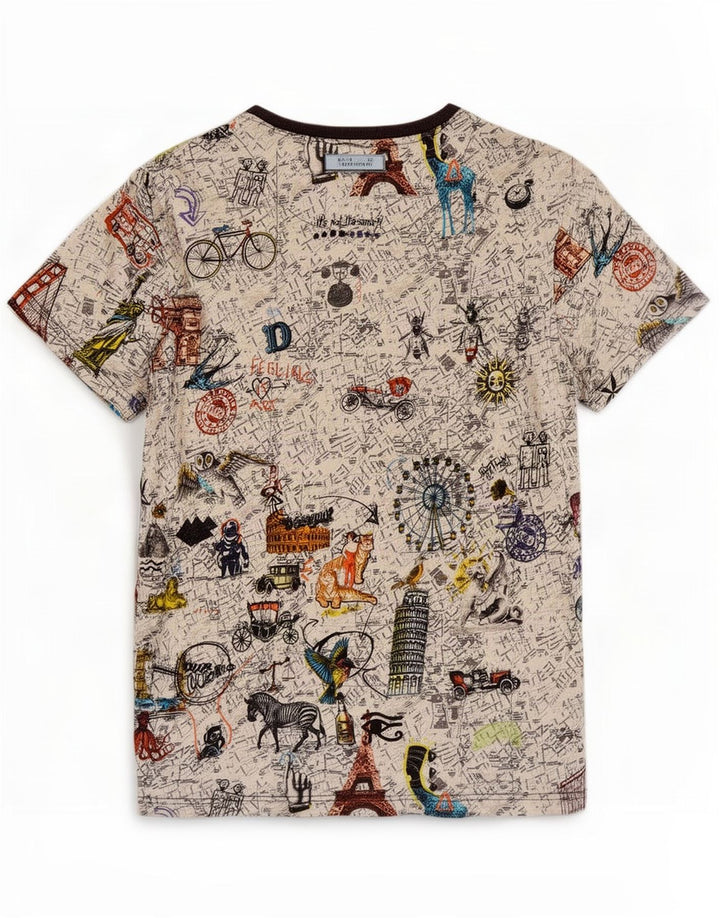 Desigual Herre grafisk T-shirt Top Stor flerfarvet bomuld