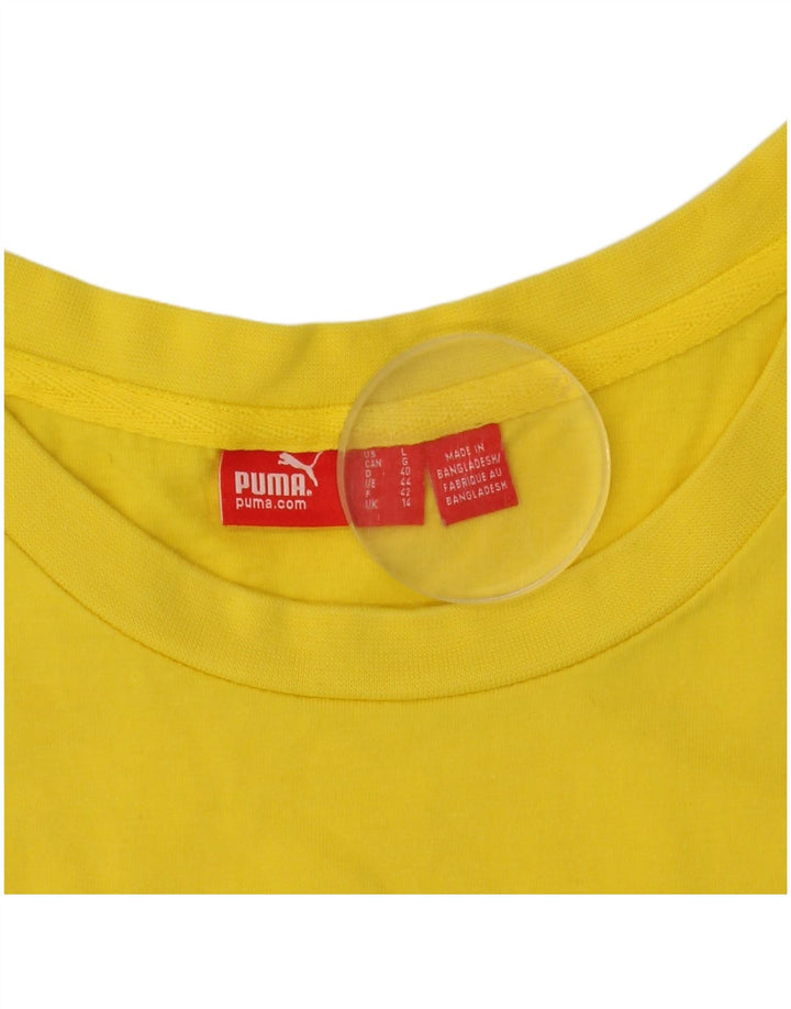 Puma Womens Graphic T-Shirt Top UK 14 Medium Yellow