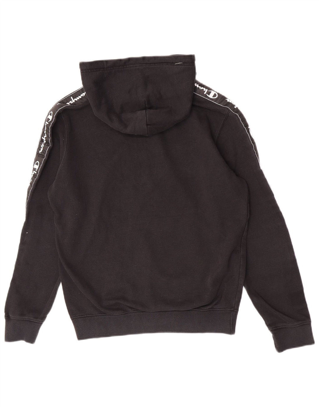 Champion Mens Graphic Hoodie Jumper Medium Black Cotton