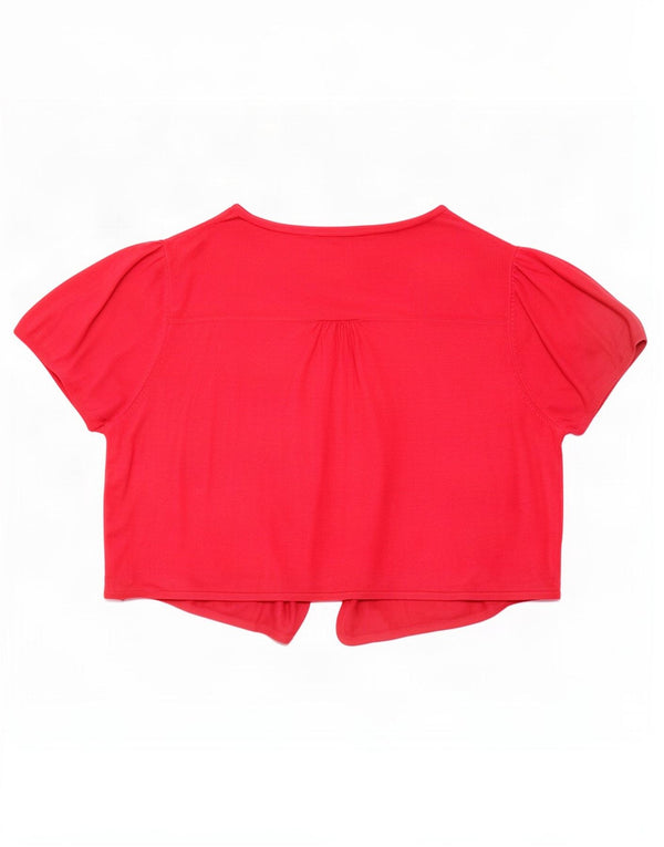 Marks & Spencer Womens Crop Short Sleeve Open Cardigan Top UK 22 3XL Pink