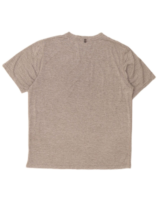 Camiseta masculina New Balance grande cinza manchada
