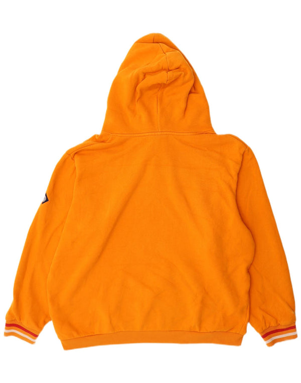 Felpa con cappuccio da uomo con vestibilità ampia grafica Superdry, cotone a righe arancioni medie