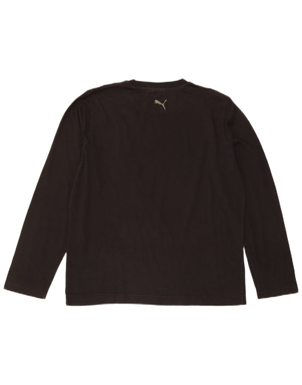 Puma Mens Graphic Top Manga Longa Grande Preto
