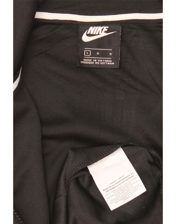 NIKE Mens Graphic Tracksuit Top Jacket Large Black Colourblock Polyester