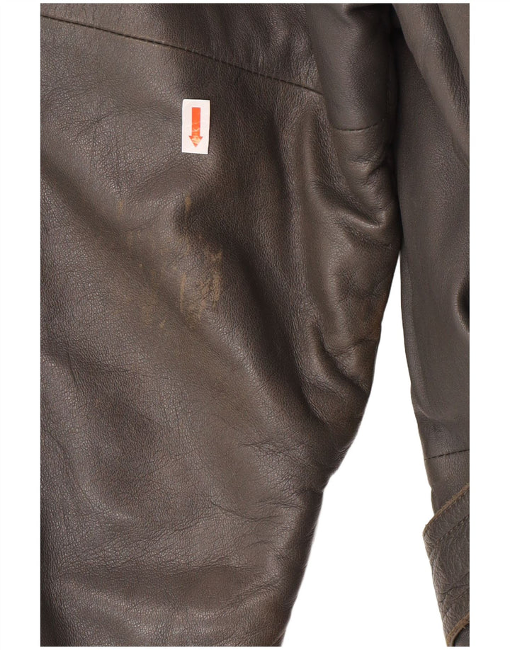 DRESSCO Herren Ledermantel IT 54 2XL Graues Leder