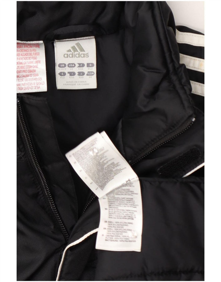 Adidas Jungen Wattierte Jacke 11-12 Jahre Schwarzes Nylon