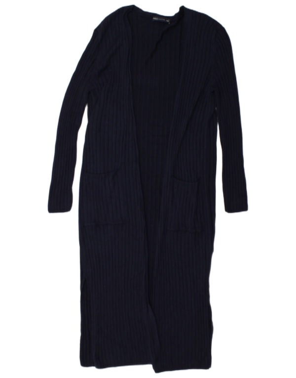 Marks & Spencer Womens Longline Cardigan Sweater UK 12 Medium Navy Blue