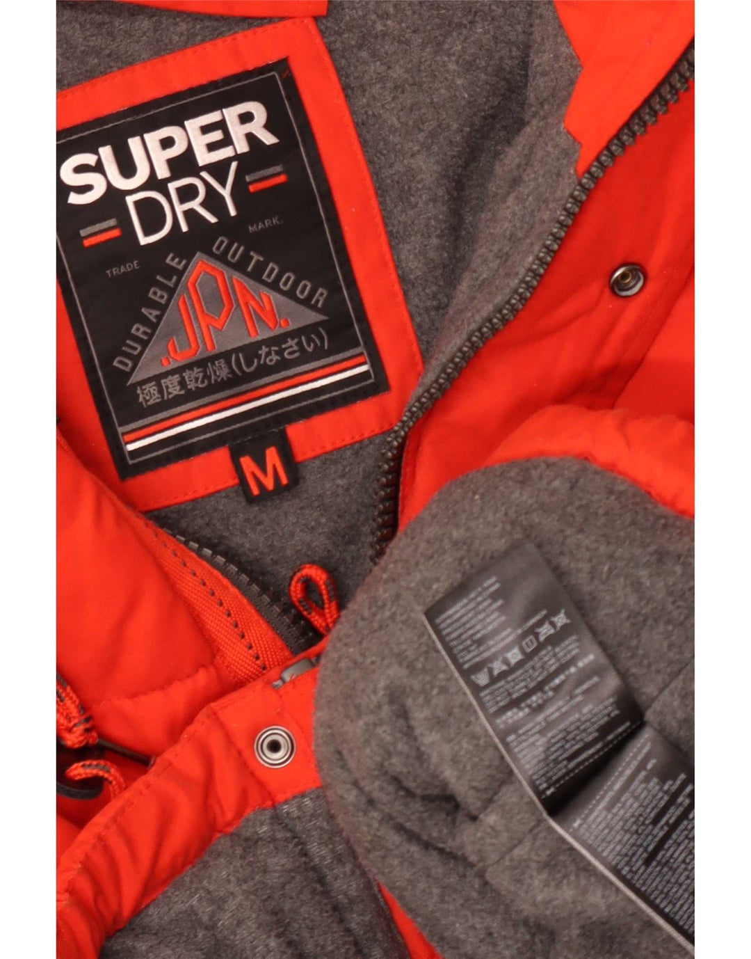 Jaqueta acolchoada com capuz masculina Superdry UK 38 poliéster laranja médio