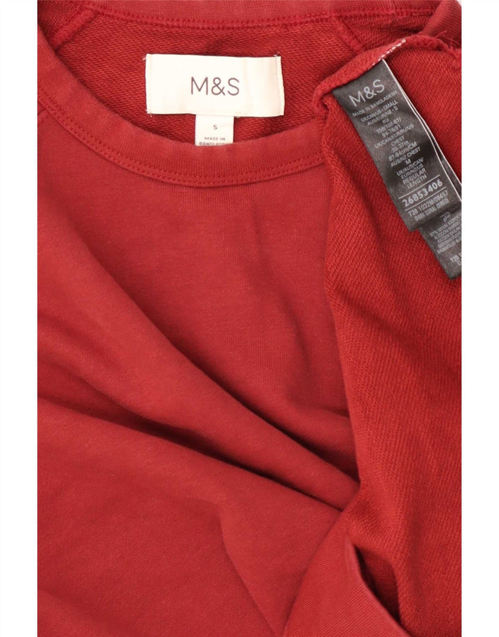 Marks & Spencer Hombre Sudadera Jumper Small Rojo Algodón
