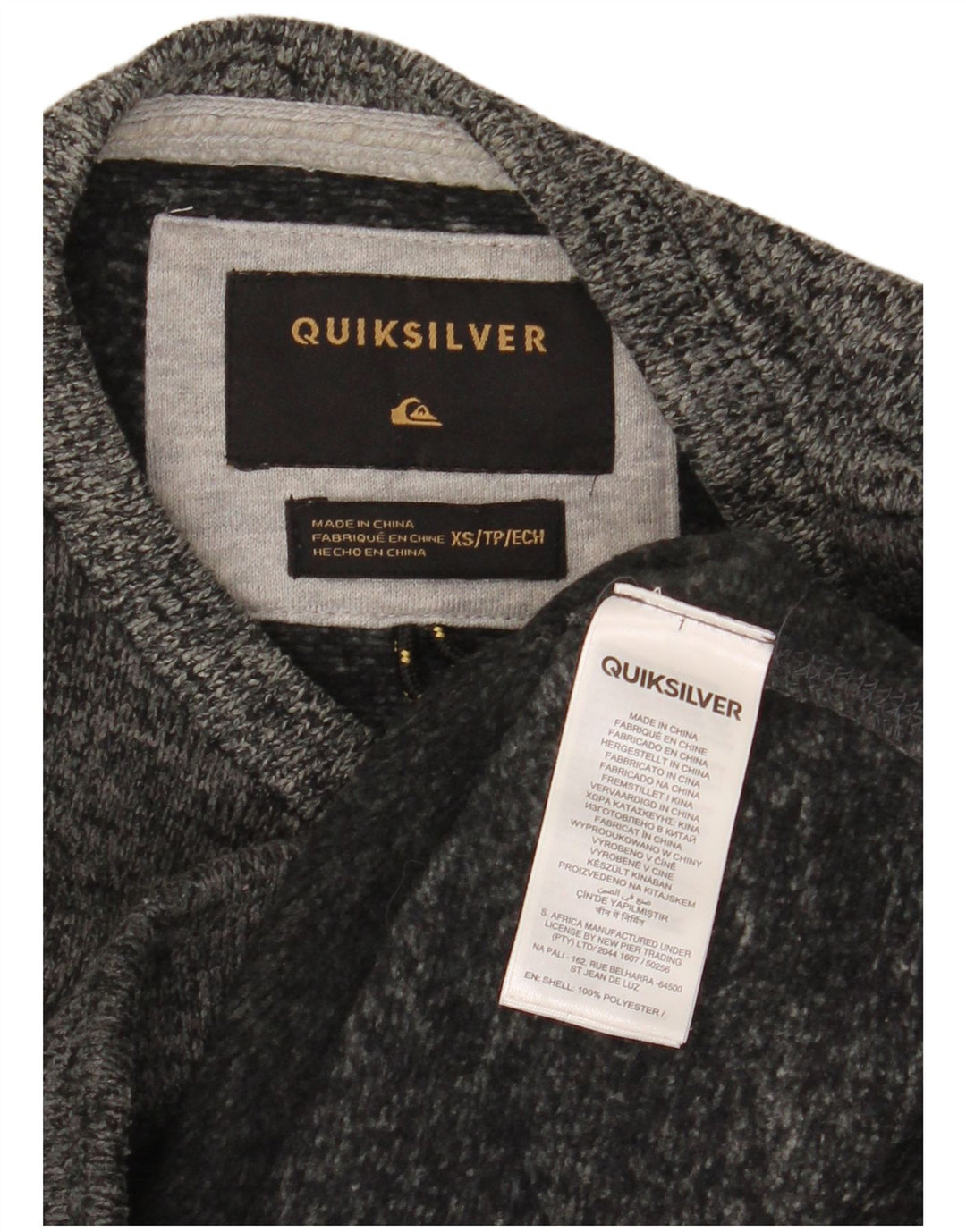 Quiksilver Mens Sweatshirt Jumper XS Grey Flecked Polyester