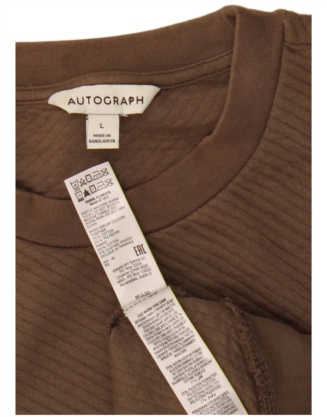 Marks & Spencer Mens Autograph Sweatshirt Jumper Large Brown Cotton