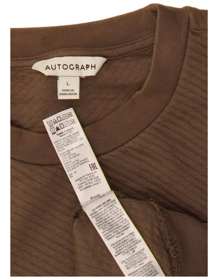 Marks & Spencer Mens Autograph Sweatshirt Jumper Large Brown Cotton