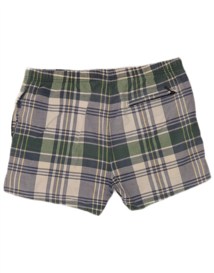 Nautica Mens Swimming Shorts Medium  Green Check Cotton