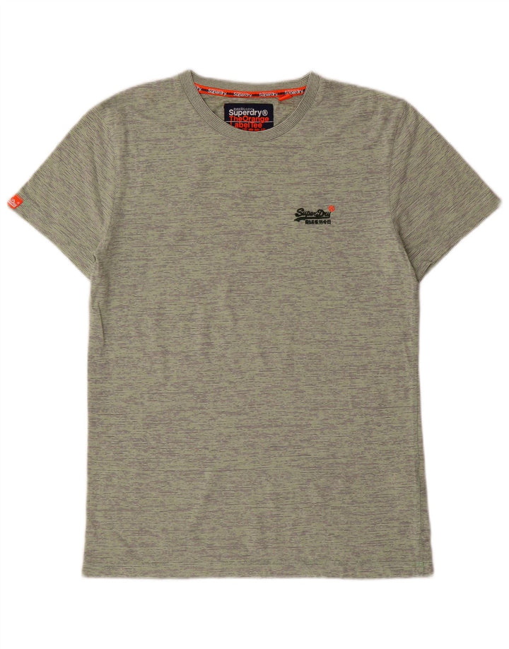 T-shirt da uomo Superdry Top in cotone a righe verde medio