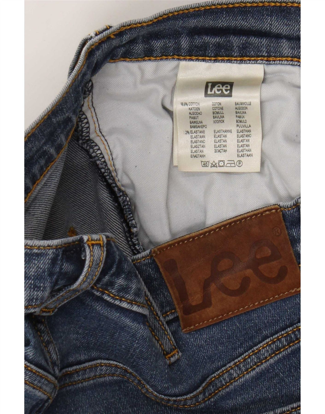 Lee Mens Brooklyn Straight Jeans W36 L32 Blue Cotton