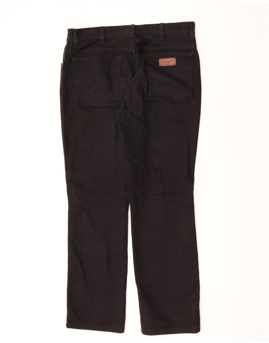 Wrangler Mens Regular Fit Straight Jeans W36 L32 Black Cotton