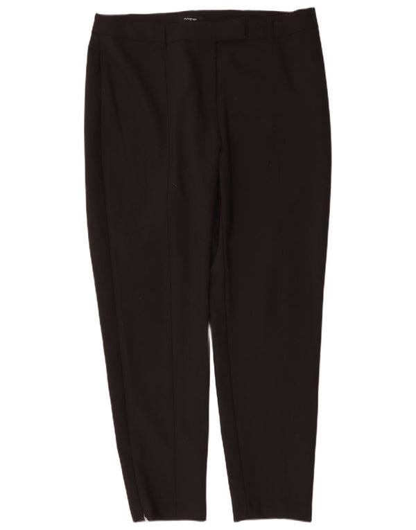 Marks & Spencer Womens Tapered Suit Trousers UK 16 Large W36 L30 Black