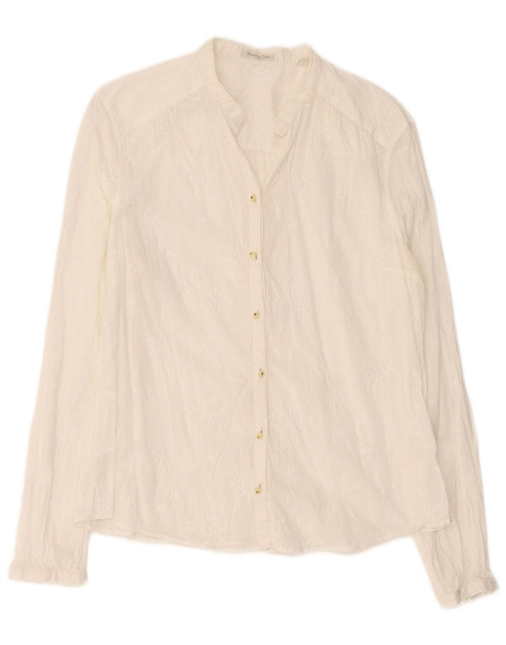 Massimo Dutti Womens Shirt EU 44 XL Off White Floral