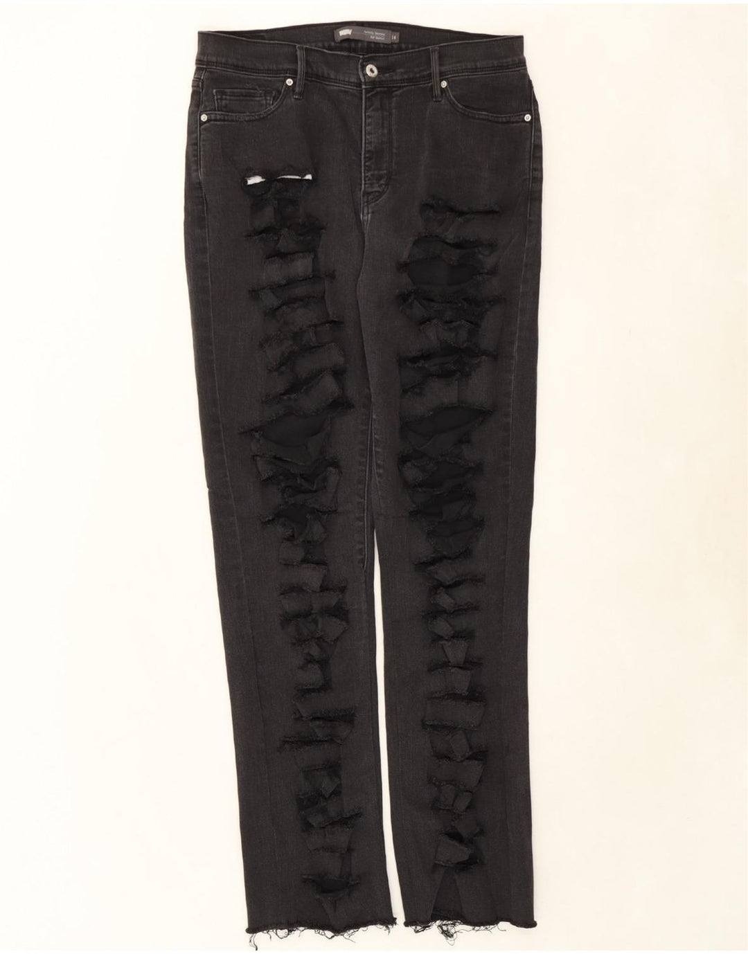 LEVI'S Womens 512 Distressed Bootcut Jeans US 14 XL W30 L31 Black Vintage Levi's and Second-Hand Levi's from Messina Hembry 