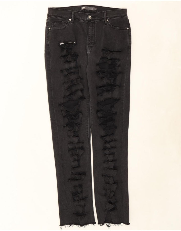 LEVI'S Womens 512 Distressed Bootcut Jeans US 14 XL W30 L31 Black Vintage Levi's and Second-Hand Levi's from Messina Hembry 