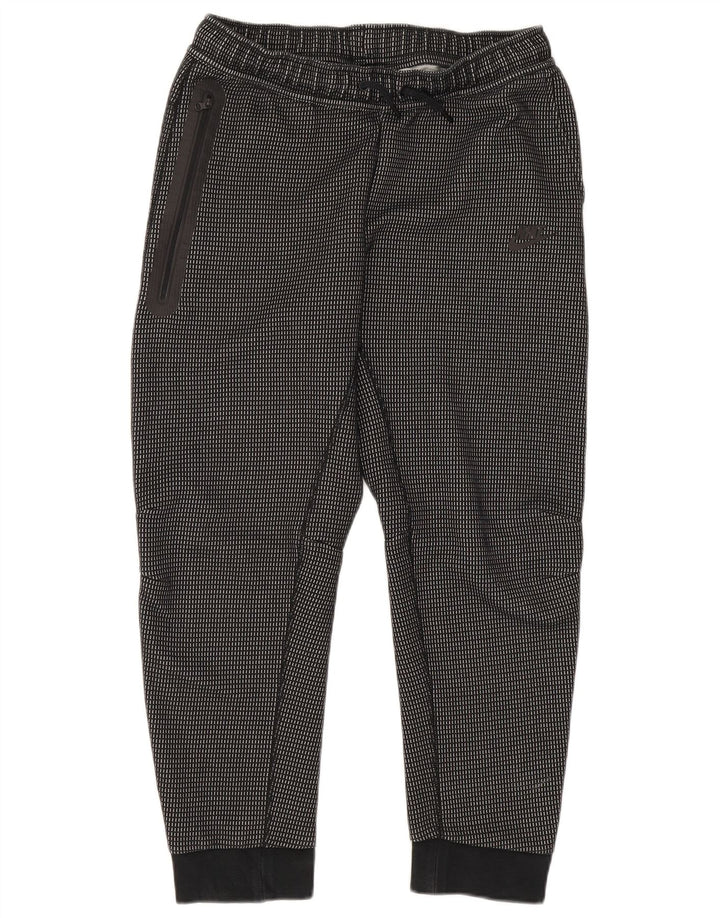 Nike Boys Tracksuit Trousers Joggers 13-14 Years XL Black Check Polyester
