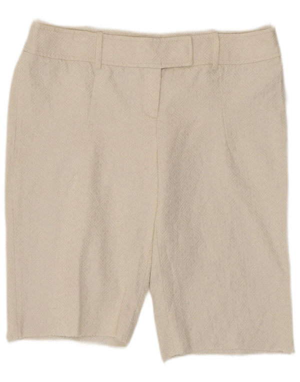 Bermuda da donna Oasis UK 14 Medium W32 Cotone geometrico bianco