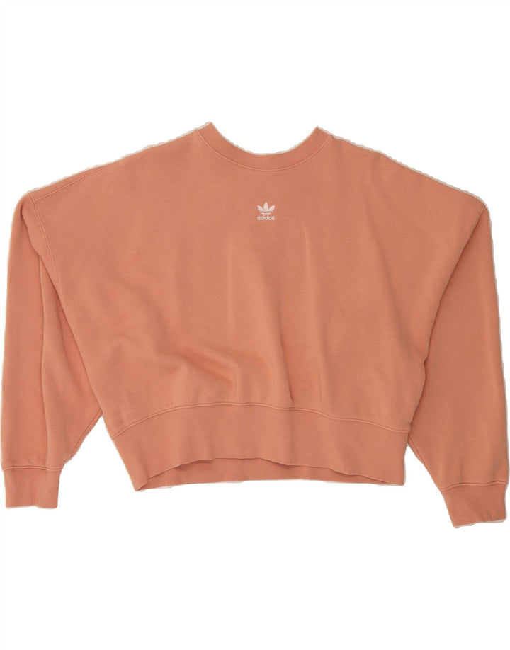 ADIDAS Womens Oversized Sweatshirt Jumper UK 8 Small  Pink Cotton Vintage Adidas and Second-Hand Adidas from Messina Hembry 