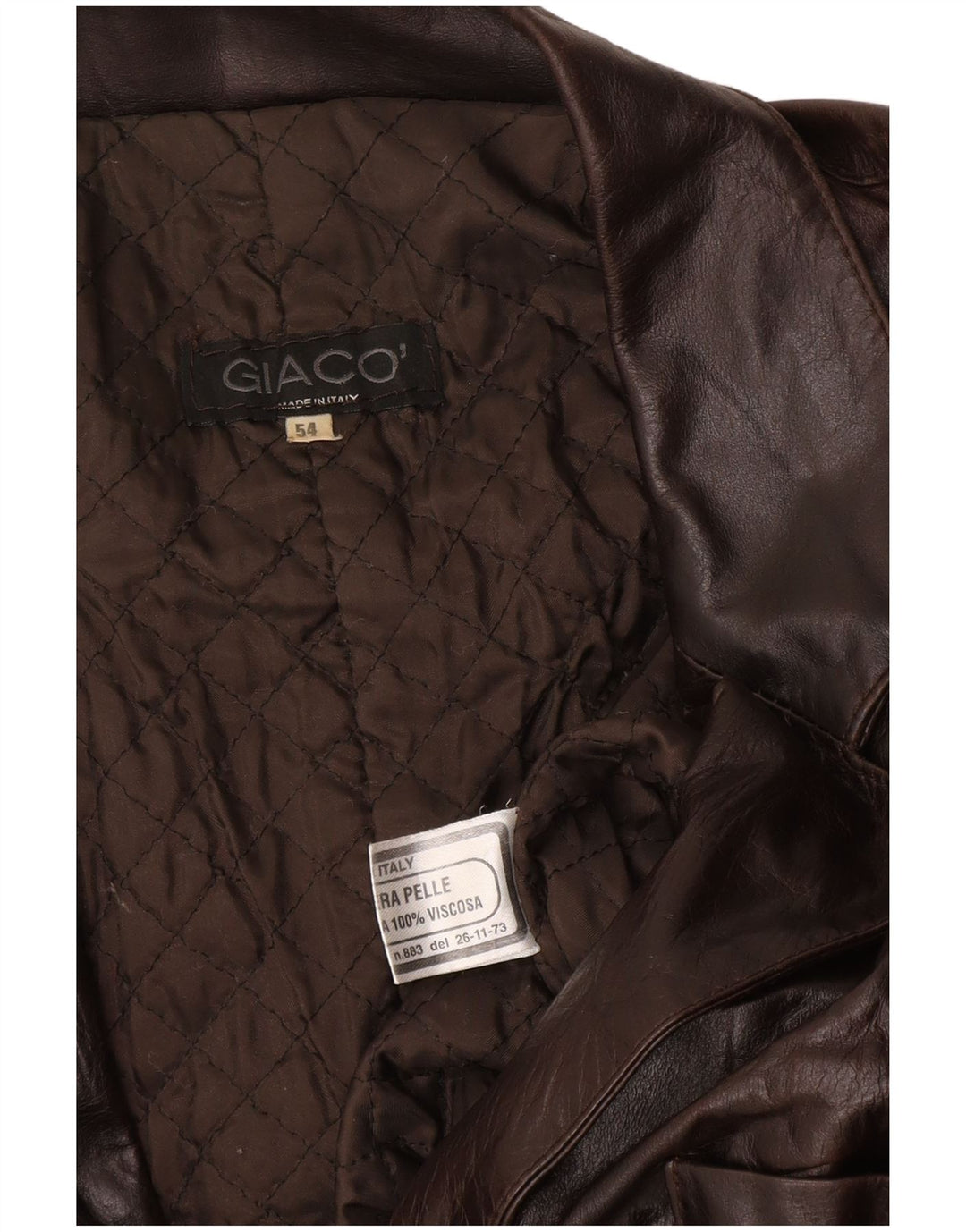 Casaco de couro masculino VINTAGE IT 54 2XL couro marrom