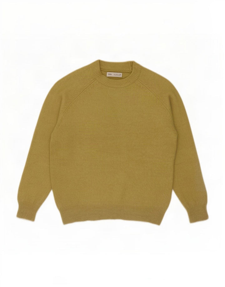 Zara Boys Crew Neck Jumper Sweater 9-10 Years Green Polyester