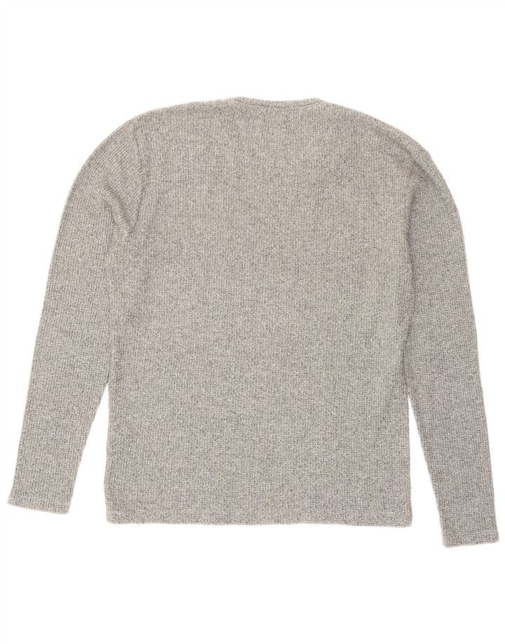 Zara Mens Top Long Sleeve Small Grey Flecked Cotton