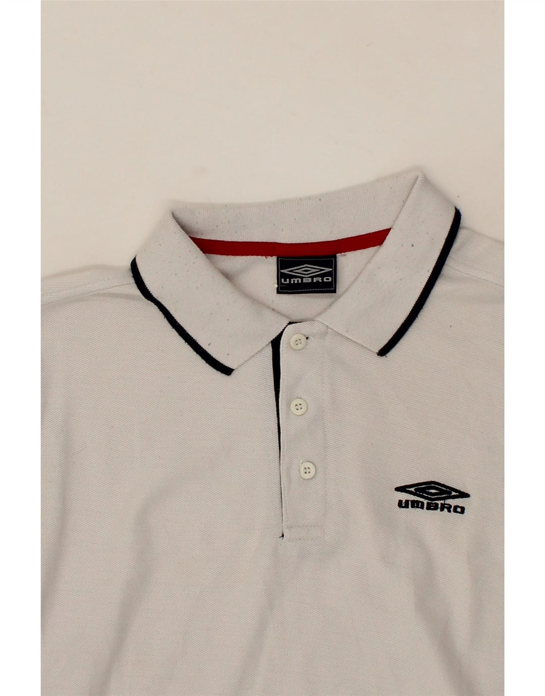 UMBRO Mens Polo Shirt Small White Polyester Vintage Umbro and Second-Hand Umbro from Messina Hembry 