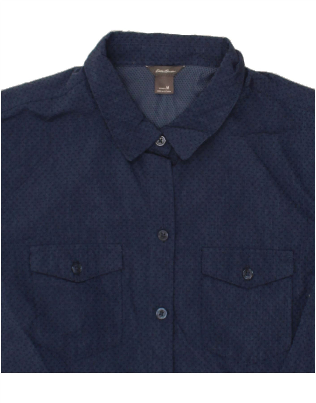 EDDIE BAUER Womens Shirt UK 12 Medium Navy Blue Spotted Nylon Vintage Eddie Bauer and Second-Hand Eddie Bauer from Messina Hembry 