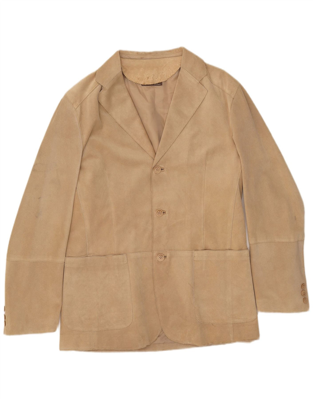 J.J.Scott Chaqueta tipo blazer de ante con 3 botones para hombre IT 52 XL Cuero beige